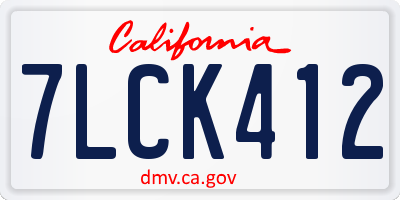 CA license plate 7LCK412