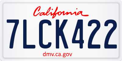 CA license plate 7LCK422