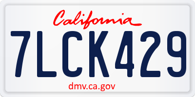 CA license plate 7LCK429