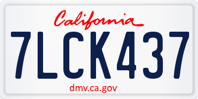 CA license plate 7LCK437