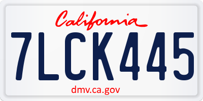 CA license plate 7LCK445