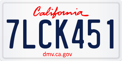 CA license plate 7LCK451