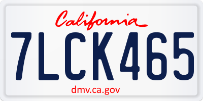 CA license plate 7LCK465