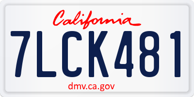 CA license plate 7LCK481