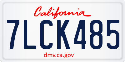 CA license plate 7LCK485