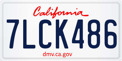 CA license plate 7LCK486
