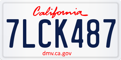 CA license plate 7LCK487