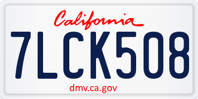 CA license plate 7LCK508