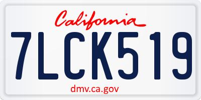 CA license plate 7LCK519