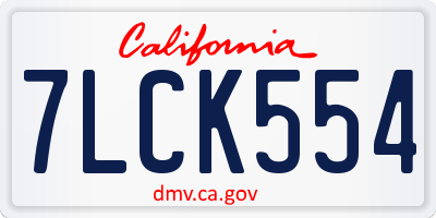CA license plate 7LCK554