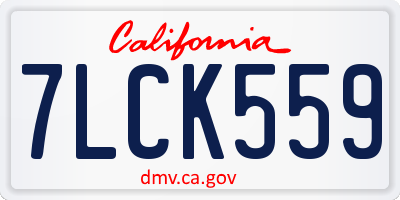 CA license plate 7LCK559