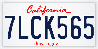 CA license plate 7LCK565