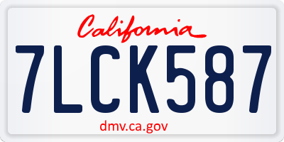 CA license plate 7LCK587