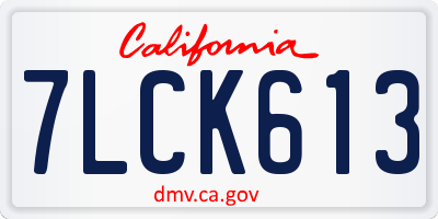 CA license plate 7LCK613
