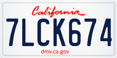 CA license plate 7LCK674
