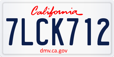 CA license plate 7LCK712