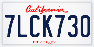 CA license plate 7LCK730