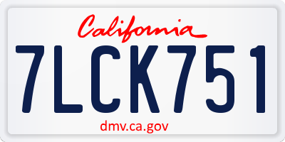 CA license plate 7LCK751
