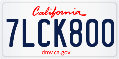 CA license plate 7LCK800