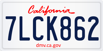 CA license plate 7LCK862