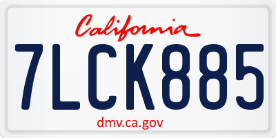 CA license plate 7LCK885