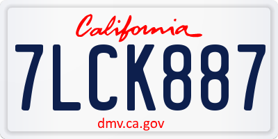 CA license plate 7LCK887