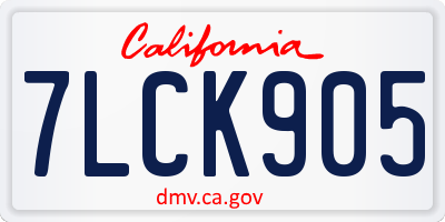 CA license plate 7LCK905