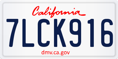 CA license plate 7LCK916