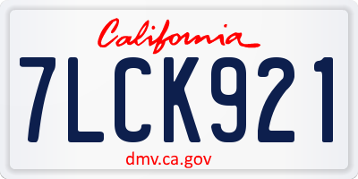 CA license plate 7LCK921