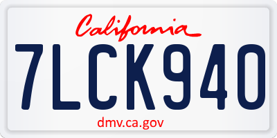 CA license plate 7LCK940