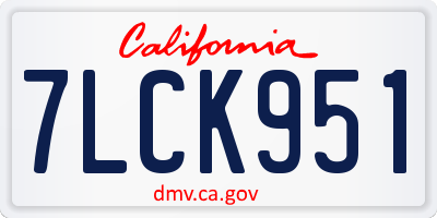 CA license plate 7LCK951