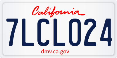 CA license plate 7LCL024