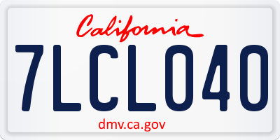 CA license plate 7LCL040