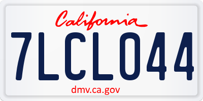 CA license plate 7LCL044