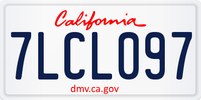 CA license plate 7LCL097