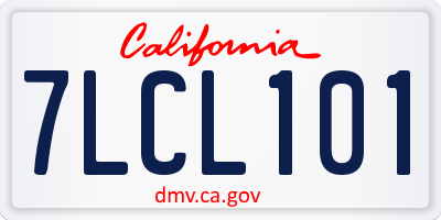 CA license plate 7LCL101