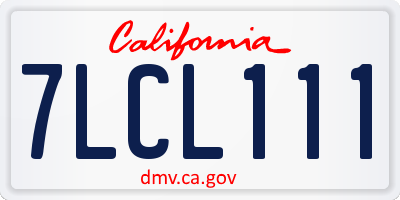 CA license plate 7LCL111