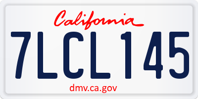 CA license plate 7LCL145