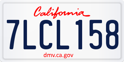 CA license plate 7LCL158