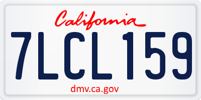 CA license plate 7LCL159