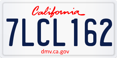 CA license plate 7LCL162