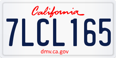 CA license plate 7LCL165