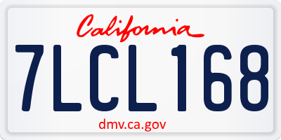 CA license plate 7LCL168