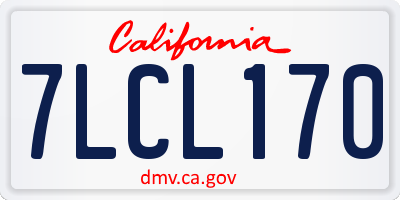 CA license plate 7LCL170