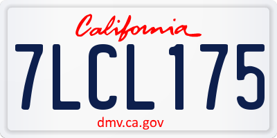 CA license plate 7LCL175