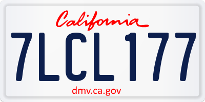 CA license plate 7LCL177