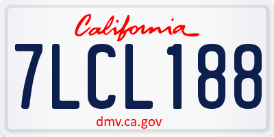 CA license plate 7LCL188