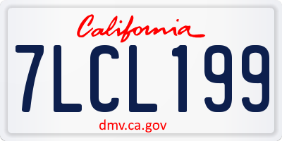CA license plate 7LCL199