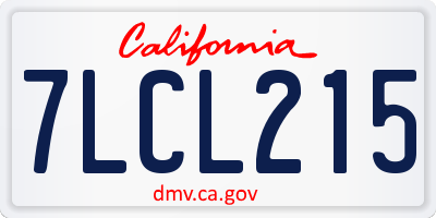 CA license plate 7LCL215