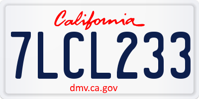 CA license plate 7LCL233